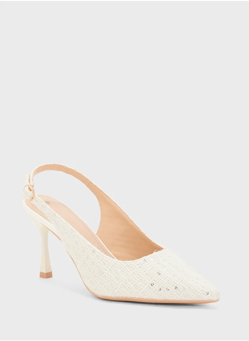 ELLA Tweed Heeled Pump