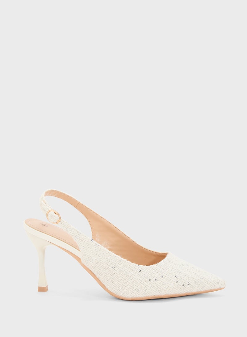 ELLA Tweed Heeled Pump  - Image 1