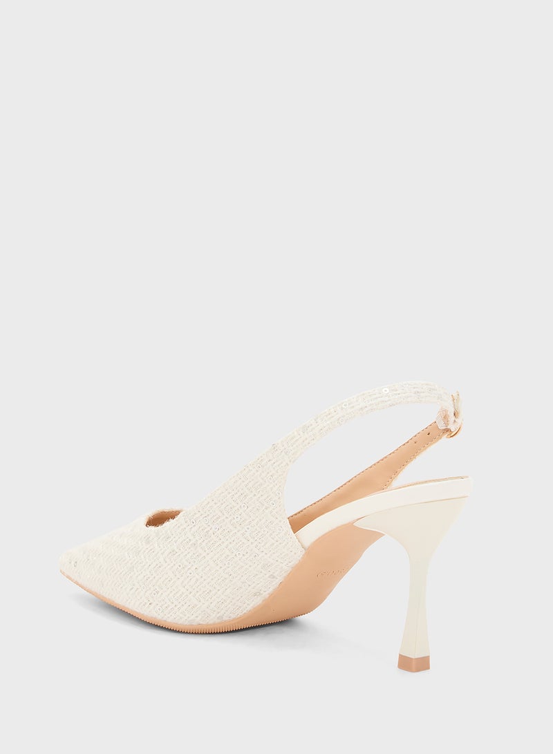 ELLA Tweed Heeled Pump  - Image 3