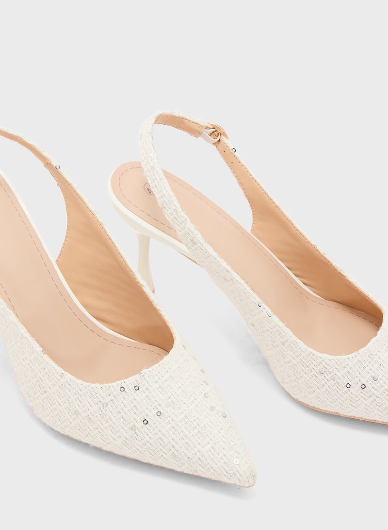 ELLA Tweed Heeled Pump  - Image 4