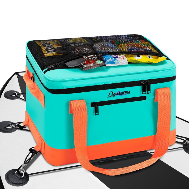 doksmeria Paddle Board Cooler Waterproof Doksmeria Super Capacity SUP Paddleboard Deck Cooler with Shoulder Strap 6 Elastic Rope Clips Paddle Board Accessories Bag for Stand Up Paddleboard and Kayak - Image 2