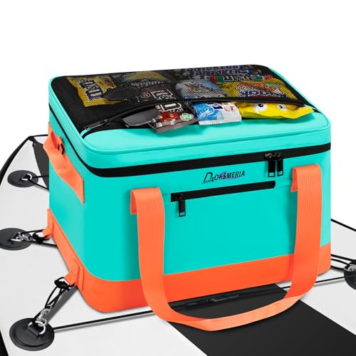 doksmeria Paddle Board Cooler Waterproof Doksmeria Super Capacity SUP Paddleboard Deck Cooler with Shoulder Strap 6 Elastic Rope Clips Paddle Board Accessories Bag for Stand Up Paddleboard and Kayak - Image 1
