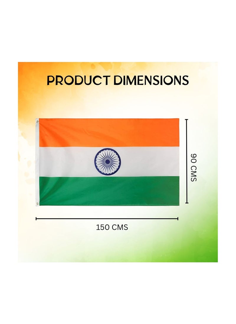 PRINTSHOP4ME Eye-Catching 3x5ft Outdoor Or Indoor Flag For Sport Events And Home-Polyester-Size 90x150cm-Perfect For Sports Fan India Flag  - Image 2