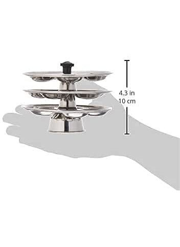 Mobhada - Mobhada Stainless Steel Idli Making Plates Idli Maker Stand 3 Plate (12 Slot) - Image 1