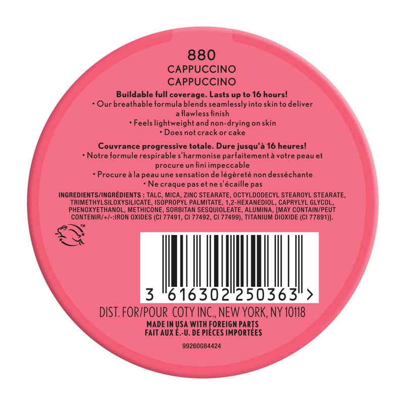 COVERGIRL Outlast Extreme Wear Pressed Powder, 880 Cappuccino, 0.38 oz - Image 2