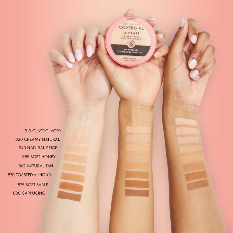 COVERGIRL Outlast Extreme Wear Pressed Powder, 880 Cappuccino, 0.38 oz - Image 4