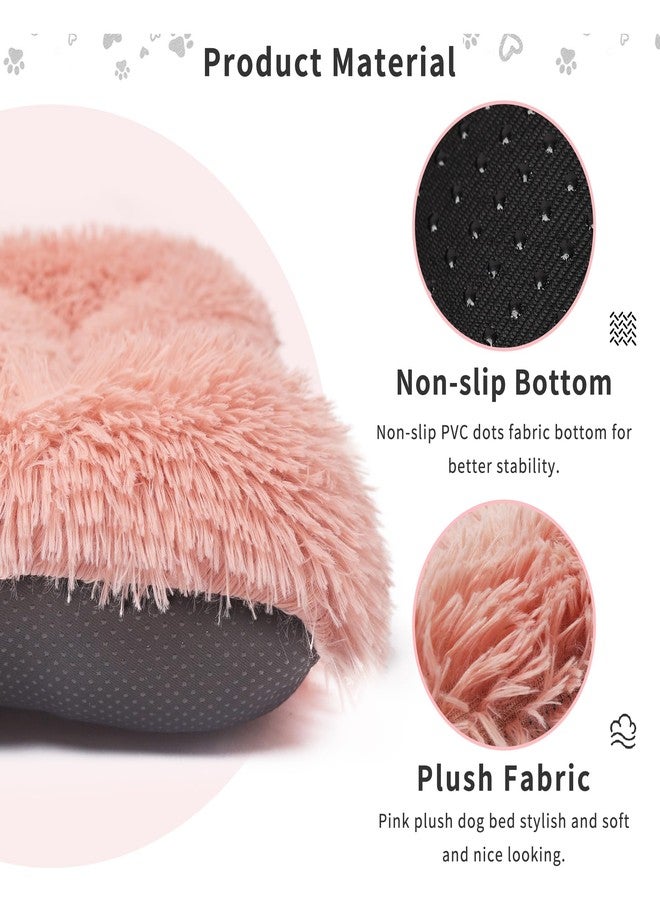 nononfish Pink Puppy Pads Washable Little Dog Bed for Crate Cute Girl Plush Washable for Cages Puppy Pan Sofa Protect 22 Inch - Image 3