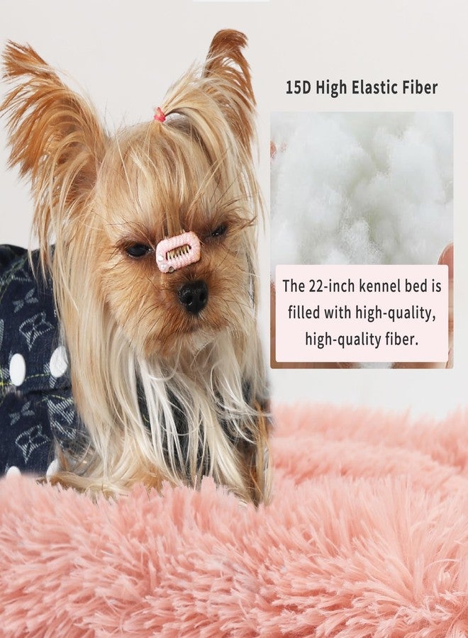 nononfish Pink Puppy Pads Washable Little Dog Bed for Crate Cute Girl Plush Washable for Cages Puppy Pan Sofa Protect 22 Inch - Image 5