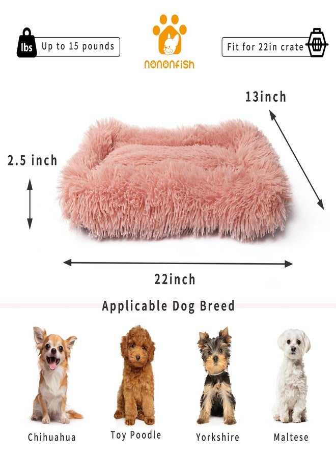 nononfish Pink Puppy Pads Washable Little Dog Bed for Crate Cute Girl Plush Washable for Cages Puppy Pan Sofa Protect 22 Inch - Image 2