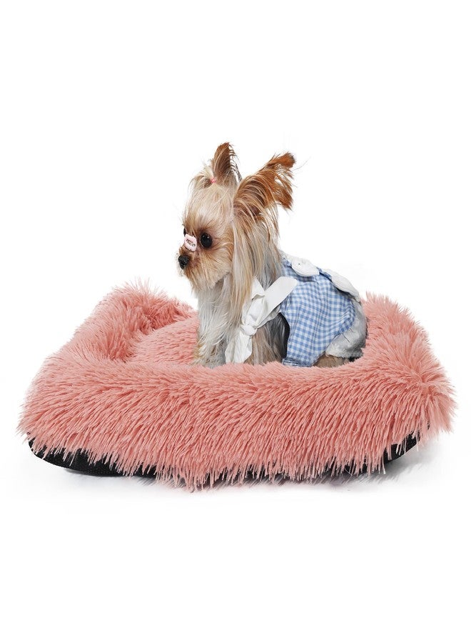 nononfish Pink Puppy Pads Washable Little Dog Bed for Crate Cute Girl Plush Washable for Cages Puppy Pan Sofa Protect 22 Inch - Image 1