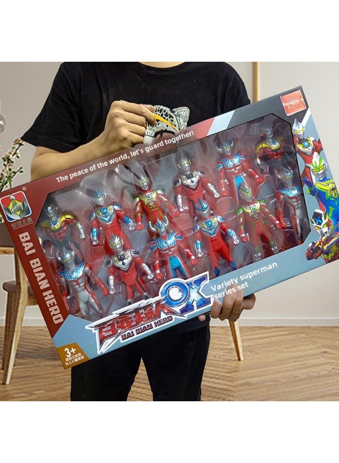 Ote Superman Man Variety Chinese Superman Children's Toy Gift Box Gift Digasero Jade Zeta Transformation-Color: Variety Superman Combination Set-64 - Image 3