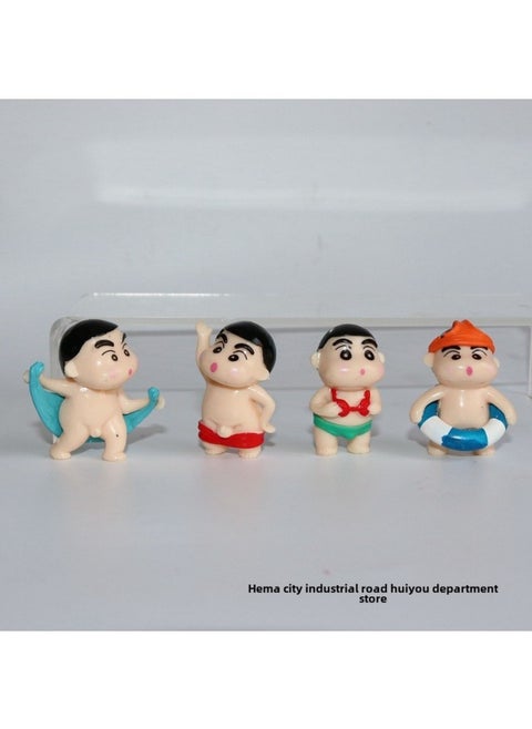 16 Crayon Small Cartoon Creative Character Center Console Desktop Decoration Small Ornaments Blind Box Doll Small Toy-Color:Bath Niche Style Random-Height:4-5cm Different Shape Size Is Not The Same