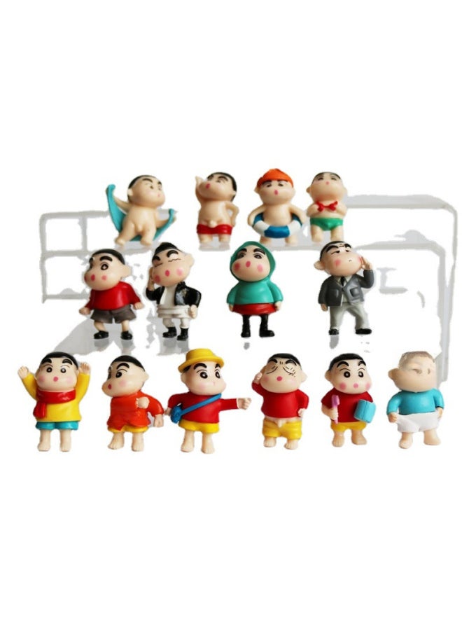 null - 16 Crayon Small Cartoon Creative Character Center Console Desktop Decoration Small Ornaments Blind Box Doll Small Toy-Color:Bath Niche Style Random-Height:4-5cm Different Shape Size Is Not The Same - Image 1