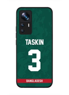 Stylizedd Rugged Black Edge Case for Xiaomi 12T/12T Pro, Slim fit Soft Case Flexible Rubber Edges Thin Cover - Player Name - Taskin Ahmed, Jersey Number- 3  - Image 1