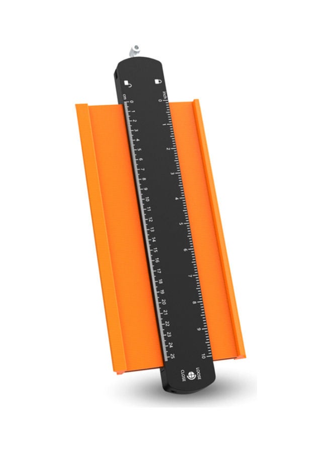 NIBEMINENT 10 Inch Contour Gauge Profile Tool with Metal Lock Orange/Black 10inch  - Image 1