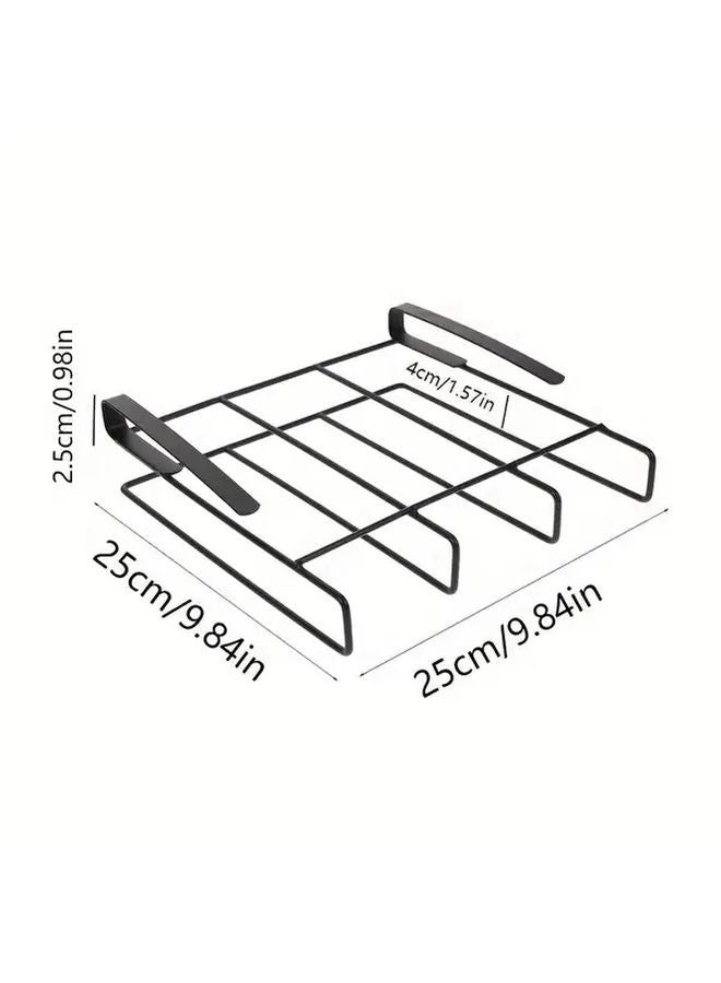 Heavy Duty Stainless Steel Over Cabinet Organizer No Drill Rustproof Cutting Board Rack Black - Image 4