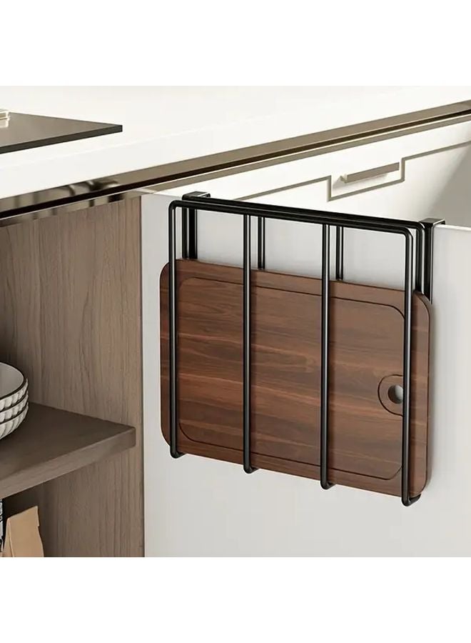 Heavy Duty Stainless Steel Over Cabinet Organizer No Drill Rustproof Cutting Board Rack Black - Image 3