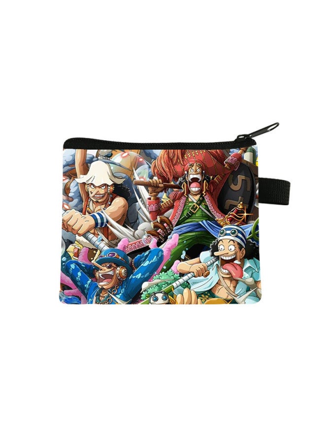 New One Piece Coin Purse Children's Cartoon Storage Key Card Holder Polyester Mini Short Bag Storage Pouch
