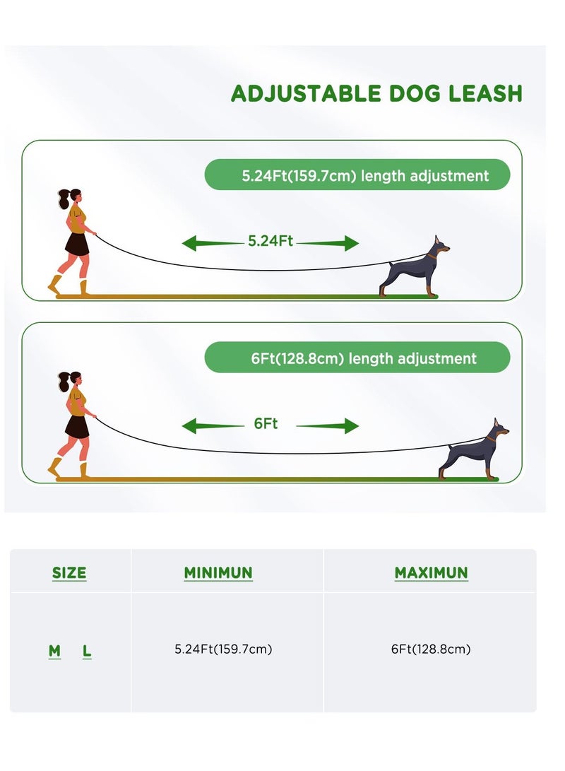 2-in-1 Dog Leash with LED Light & Dog  Bag Dispenser, Up to 66lbs Walking 6ft Nylon Reflective Leash, 360° Tangle-Free for Night Walking, Small Medium Large Pets - Image 4