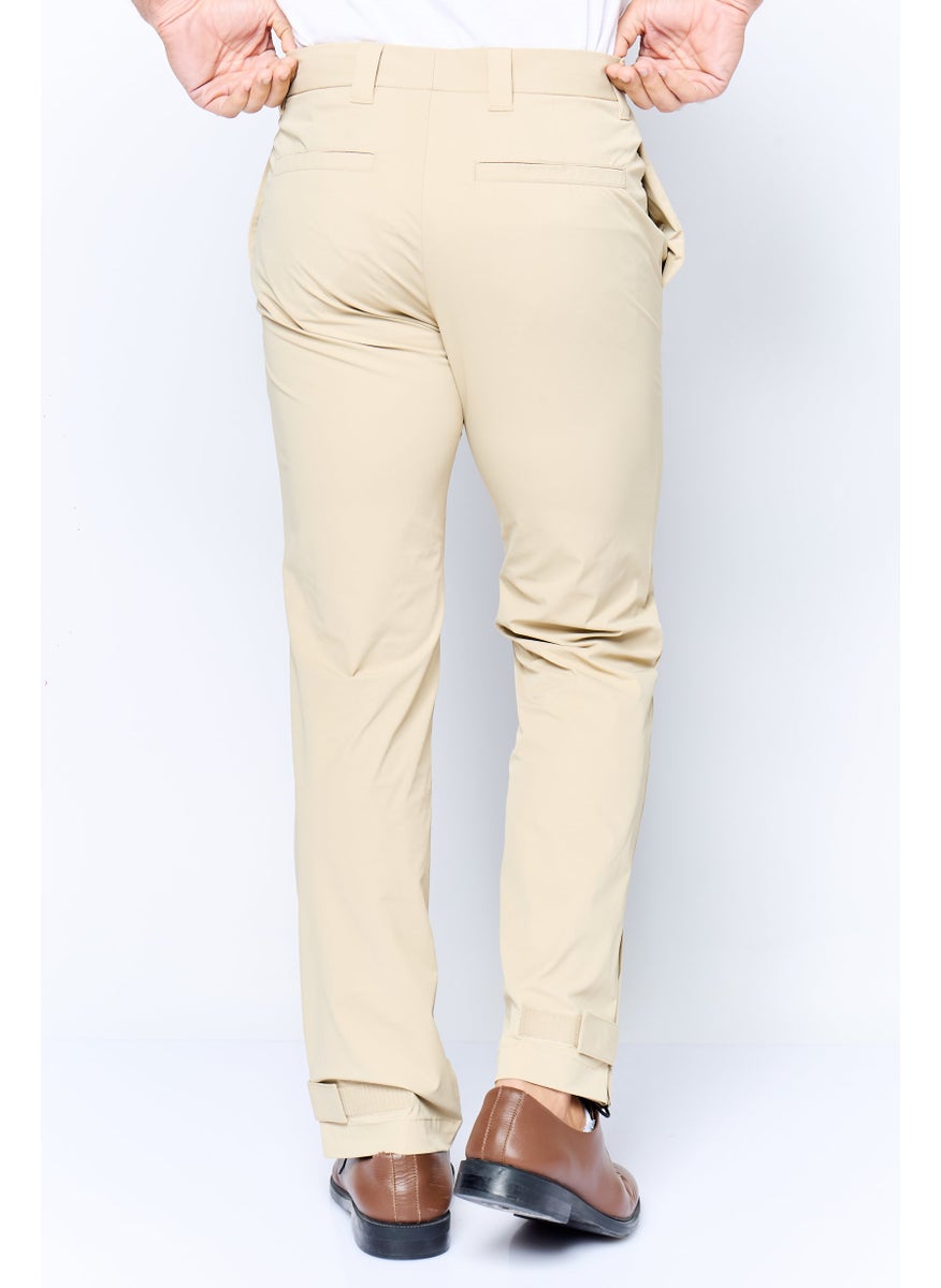 ESPRIT Men Regular Fit Straight Leg Pants, Cream  - Image 4