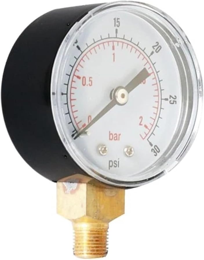 Pressure Gauge 52mm 100 PSI Bar Bottom Mount 1 4 BSPT Vertical - Image 1