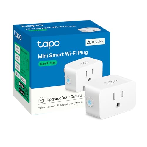 tapo مقبس ذكي صغير متوافق مع Matter من TP-Link Tapo، تصميم مدمج، 15A/1800W كحد أقصى، إعداد سهل للغاية، يعمل مع Apple Home وAlexa وGoogle Home، معتمد من UL، واي فاي 2.4G فقط، أبيض، Tapo P125M - Image 1