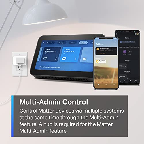 tapo مقبس ذكي صغير متوافق مع Matter من TP-Link Tapo، تصميم مدمج، 15A/1800W كحد أقصى، إعداد سهل للغاية، يعمل مع Apple Home وAlexa وGoogle Home، معتمد من UL، واي فاي 2.4G فقط، أبيض، Tapo P125M - Image 2