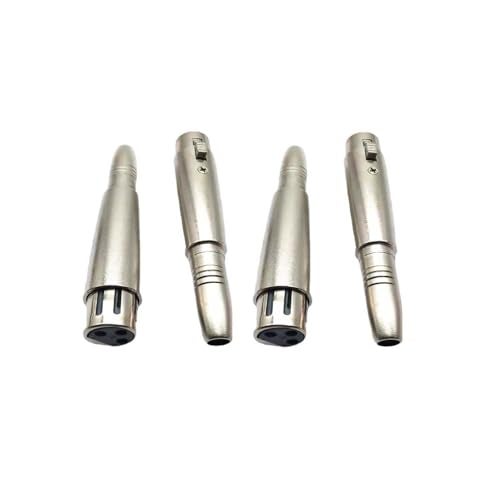 YEGAFE XLR Female to 1/4" Female Adapter, 6.35mm to 3 Pin XLR Socket Audio Connector Female,XLR to Quarter inch Female TRS/TS Converter Mic DJ Adapter (4 Pack) - Image 1