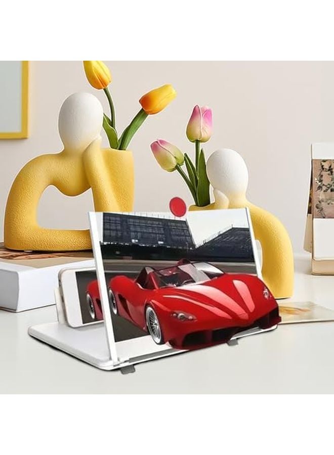 White 3D HD Screen Magnifier Amplifier Foldable Mobile Phone Holder Projector - Image 5
