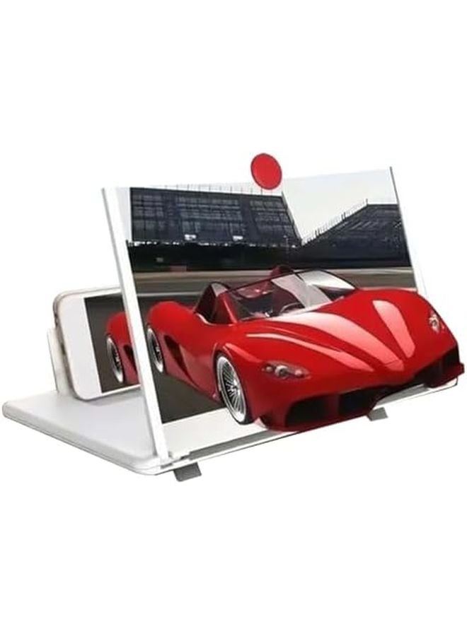 White 3D HD Screen Magnifier Amplifier Foldable Mobile Phone Holder Projector - Image 3