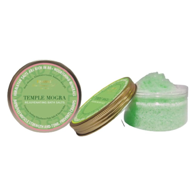 Nyassa Temple Mogra Bath Salt 220gm Pain Relief Body Pain Relaxing Aroma Moisturized Skin Men Women Pure Natural 100 Vegan and Paraben Free 220gm - Image 1