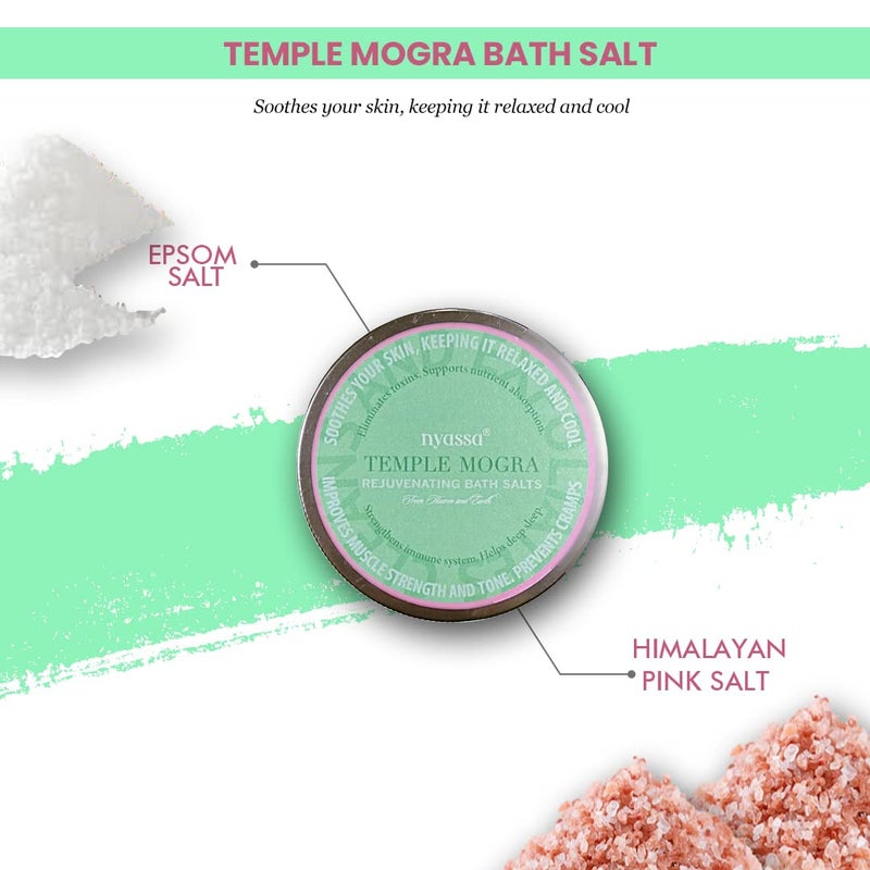 Nyassa Temple Mogra Bath Salt 220gm Pain Relief Body Pain Relaxing Aroma Moisturized Skin Men Women Pure Natural 100 Vegan and Paraben Free 220gm - Image 4