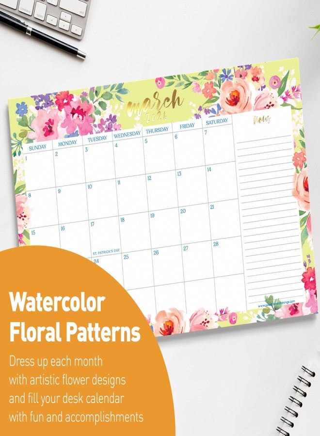 Sweetzer & Orange S&O Watercolor Floral Large Desk Calendar from January 2026 to June 2027 - Tear-Away Table Calendar 2026-2027 - Desktop Blotter - Academic Desk Planner - Desk Pad Large - 11x17in - Image 5