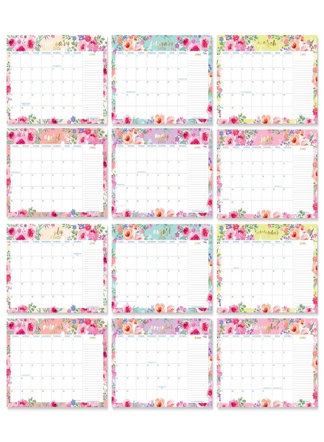 Sweetzer & Orange S&O Watercolor Floral Large Desk Calendar from January 2026 to June 2027 - Tear-Away Table Calendar 2026-2027 - Desktop Blotter - Academic Desk Planner - Desk Pad Large - 11x17in - Image 2