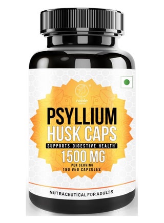Psyllium Husk - 180 Capsules, Fiber for Digestive & Gut Health, Plant Based Fiber, Colon Cleanser