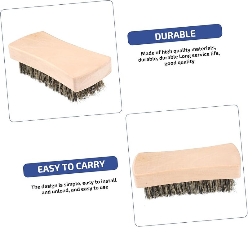 قطعتان من فرشاة الأحذية ذات شعيرات طبيعية ومقبض خشبي وخطاف تعليق لتنظيف الغسيل - Image 5