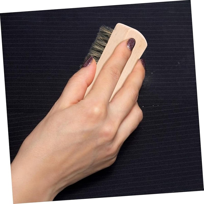 قطعتان من فرشاة الأحذية ذات شعيرات طبيعية ومقبض خشبي وخطاف تعليق لتنظيف الغسيل - Image 4