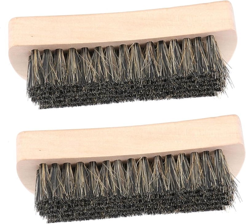 قطعتان من فرشاة الأحذية ذات شعيرات طبيعية ومقبض خشبي وخطاف تعليق لتنظيف الغسيل - Image 1