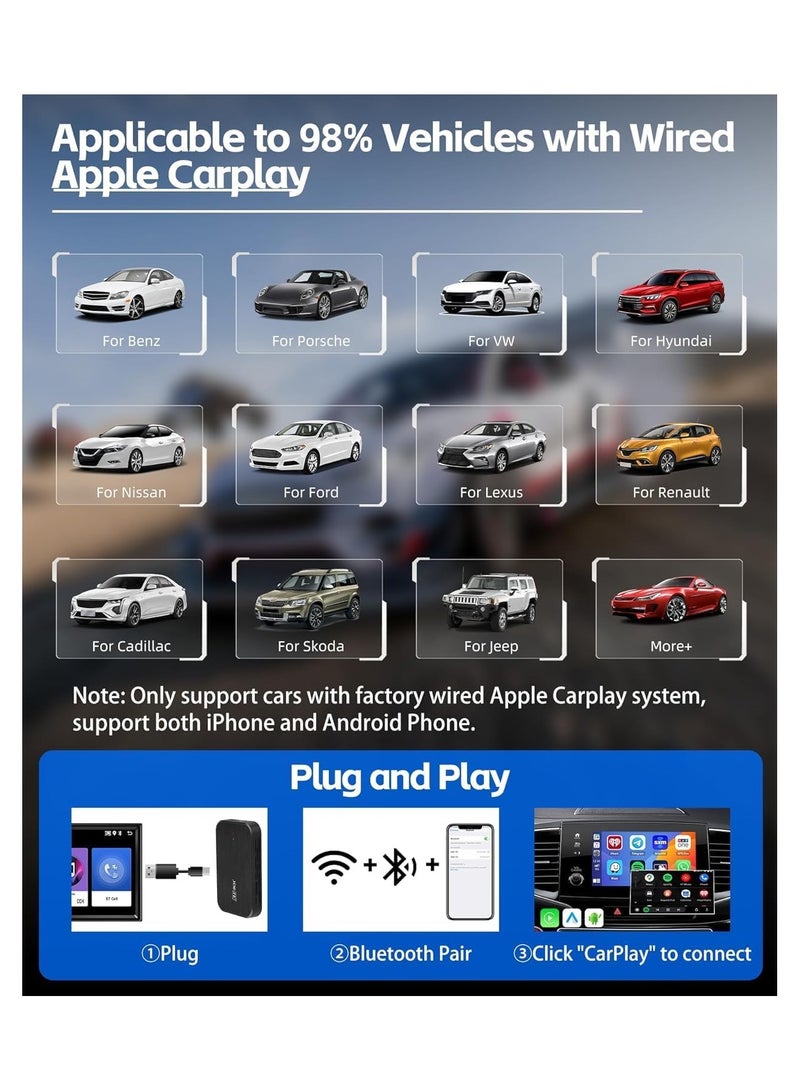 Android AI Box, CarPlay 2+32GB Wireless Adapter for YouTube Netflix Google Play Store, 3 in 1 Convert Wired to Wireless Apple CarPlay and Android Auto, Android latest version, HDMI Output - Image 4