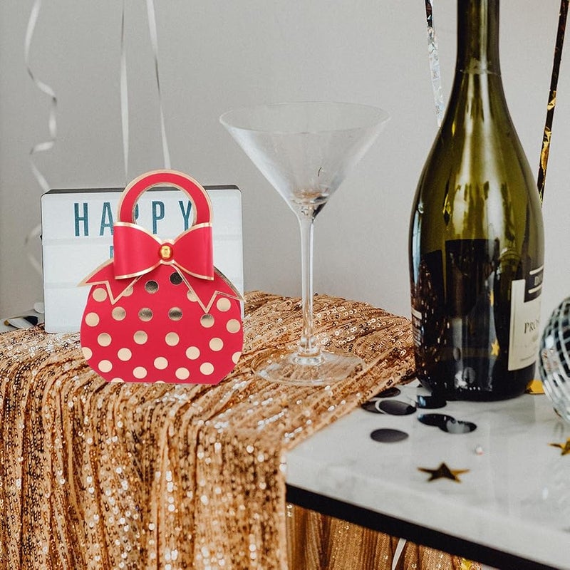 صناديق حلوى يدوية أنيقة من رقائق حمراء 50 قطعة لحفلات الزفاف وأعياد الميلاد - Image 5