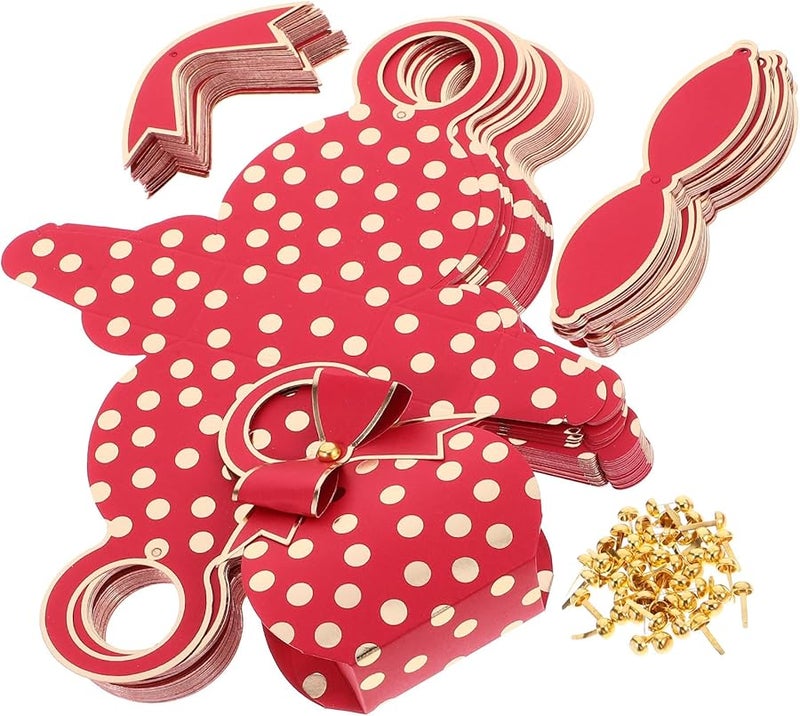 صناديق حلوى يدوية أنيقة من رقائق حمراء 50 قطعة لحفلات الزفاف وأعياد الميلاد - Image 2