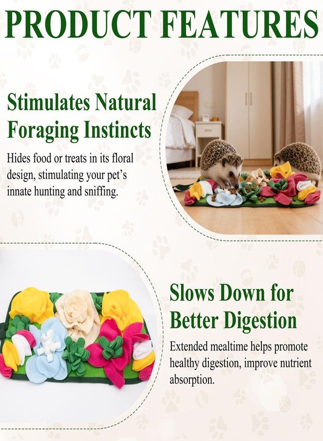 Niuohoy Small Animals Foraging Mat - Cute Slow Feed Snuffle Mat for Rabbits, Guinea Pigs, Hamsters & Chinchillas, Durable Fleece Enrichment Toy for Natural Foraging Skills (17.3 x 9.8 inches) - Image 4