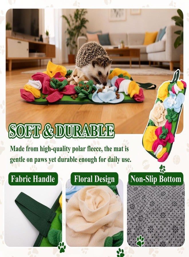 Niuohoy Small Animals Foraging Mat - Cute Slow Feed Snuffle Mat for Rabbits, Guinea Pigs, Hamsters & Chinchillas, Durable Fleece Enrichment Toy for Natural Foraging Skills (17.3 x 9.8 inches) - Image 3