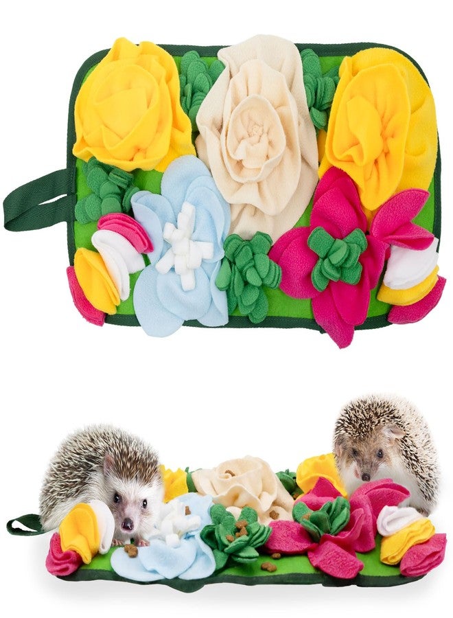 Niuohoy Small Animals Foraging Mat - Cute Slow Feed Snuffle Mat for Rabbits, Guinea Pigs, Hamsters & Chinchillas, Durable Fleece Enrichment Toy for Natural Foraging Skills (17.3 x 9.8 inches) - Image 1