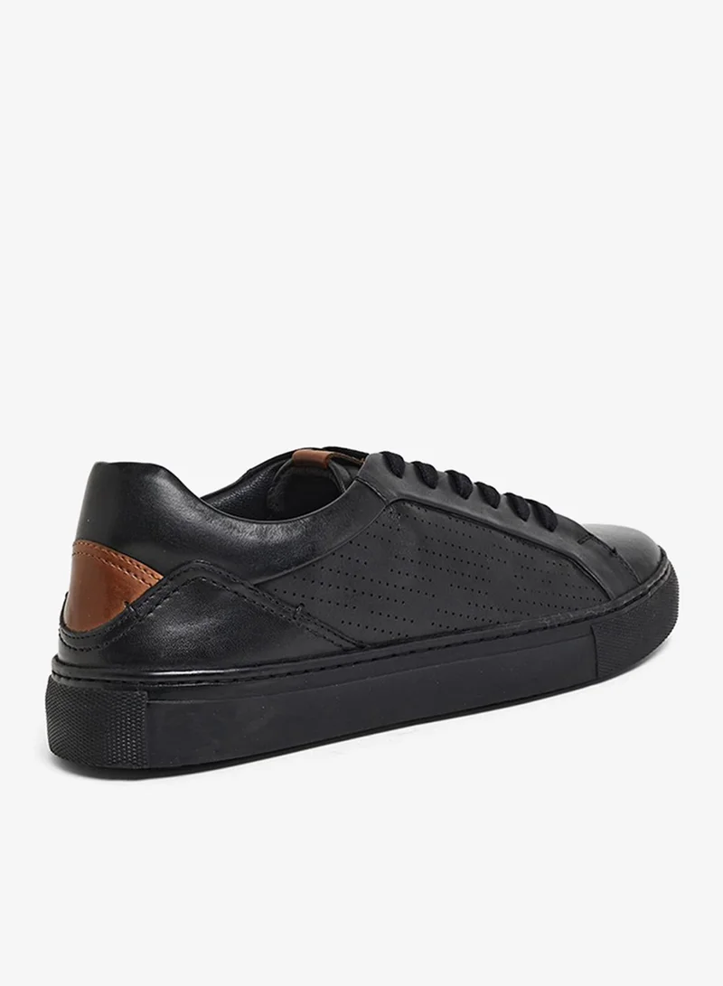 Hush Puppies  Hush Puppies Mens HPM-STOCK3-BLK Casual Lace Up Perforated Sneaker , Black for Men | Best Price UAE
