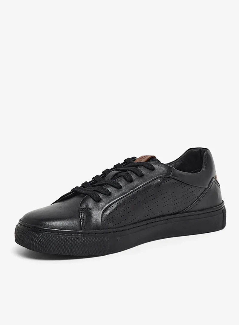 Hush Puppies  Hush Puppies Mens HPM-STOCK3-BLK Casual Lace Up Perforated Sneaker , Black for Men | Best Price UAE