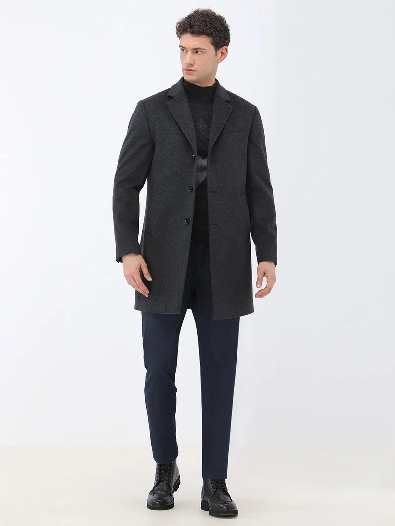 كيب Anthracite Half Turtleneck Wool Blend Sweater