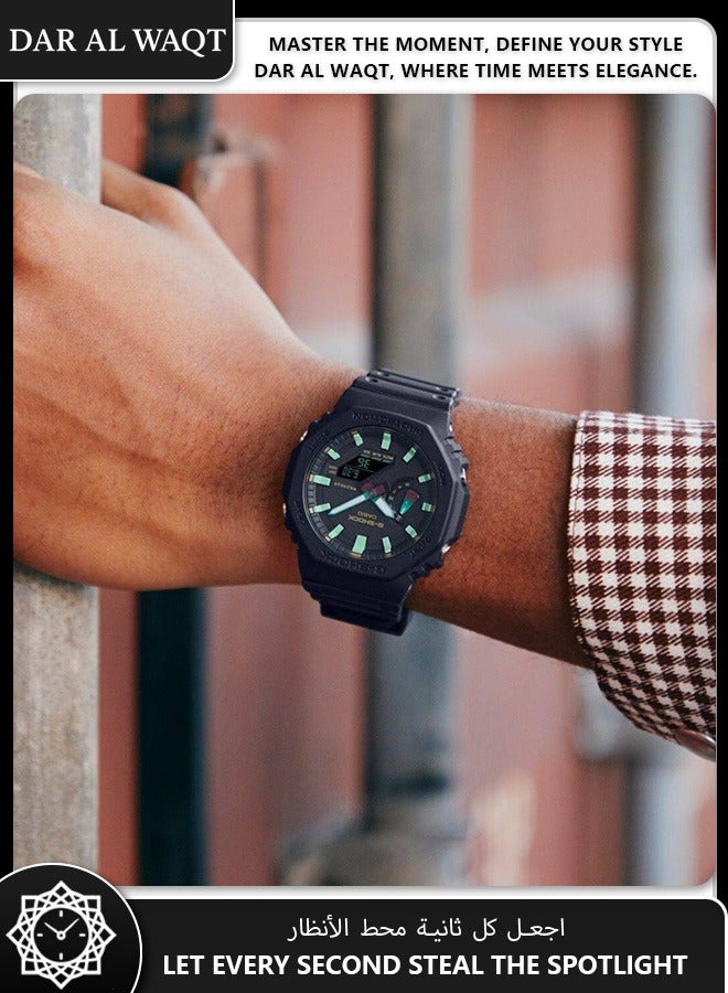 كاسيو ساعة كاسيو جي شوك GA-2100RC-1A إصدار الحديد العتيق - تصميم بني متآكل/أسود، ملمس معدني قديم، ستايل كلاسيكي عصري - Image 2