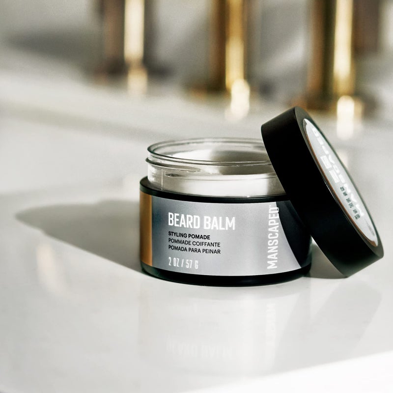 MANSCAPEDÂ® Beard Balm, Styling Pomade with Shea Butter, Coconut Oil & Beeswax - Moisturizes, Softens, Strengthens & Shines Beards, Mustaches & Facial Hair, for Sensitive Skin, (2 oz) 1-Pack - Image 3