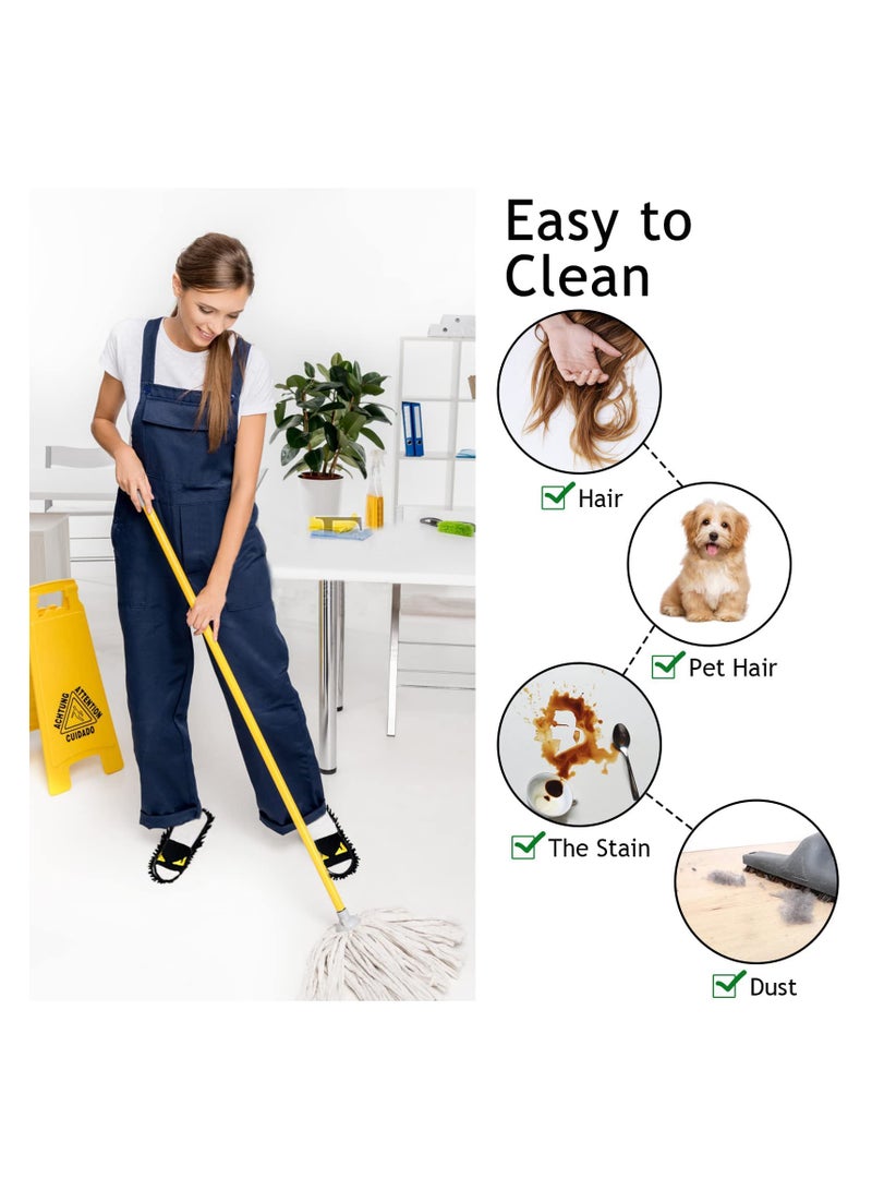 KASTWAVE Microfiber Slipper, Floor Dusting Mop Slippers for House Cleaning, Washable Detachable Mopping Slipper for Men and Women, Anti-slip Shoes, Office Kitchen Floor Dust Tool - Image 4
